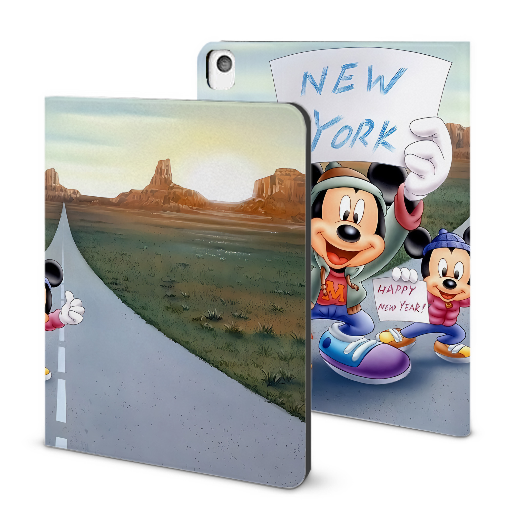 （画像用） ミッキーマウス Mickey Mouse IPadケース ペンホルダー付き ブックスタイルデザイン